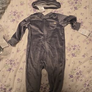 Striped Gray Kids One Piece